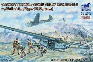 Bronco Models CB35039 German Tactical Assault Glider DFS 230 B-1 w/Fallschirmjager (4 Figures) 1:35