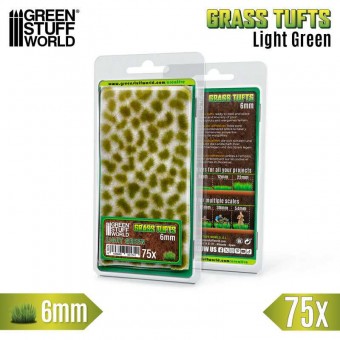 Green Stuff World 8435646501741ES Static Grass Tufts 6 mm - Light Green (75 pcs.)