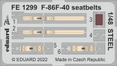 Eduard FE1299 F-86F-40 seatbelts STEEL 1:48