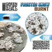 Green Stuff World 8435646512877ES Shrubs TUFTS - 6mm self-adhesive - FROSTED SNOW - BURNT (75 pcs.)