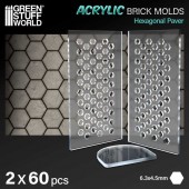 Green Stuff World 8435646520674ES Acrylic molds - Hexagonal Paver (pack x2)