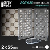 Green Stuff World 8435646520681ES Acrylic molds - Octagon Paving Brick (pack x2)