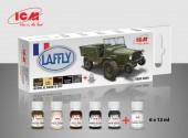 ICM 3009 Laffly V 15T and other French AFV (6 x 12 ml) - Acrylic paints set