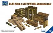 Riich Models RE30009 US M1 57mm&6PR 7cwt Ammunition Set 1:35