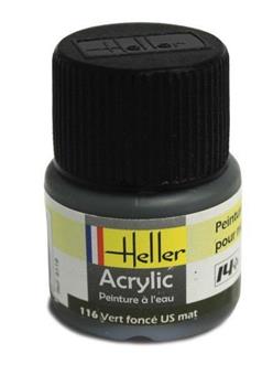 Heller 9116 Acrylic Paint 116 vert fonce us mat 