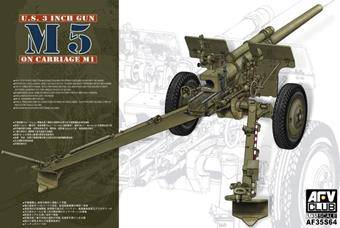 AFV-Club 35S64 3in Gun M5 On Carriage M1 1:35