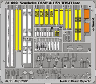 Eduard 32506 Seatbelts UAF & USN WWII Late 1:32