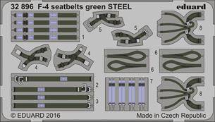 Eduard 32896 F-4 seatbelts green Steel 1:32