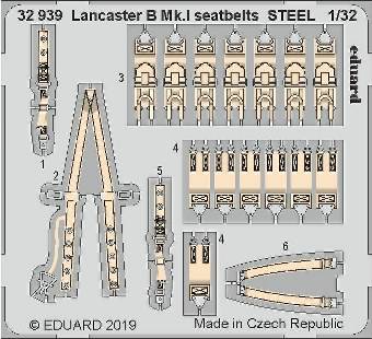 Eduard 32939 Lancaster B Mk.I seatbelts Steel for HK Models 1:32