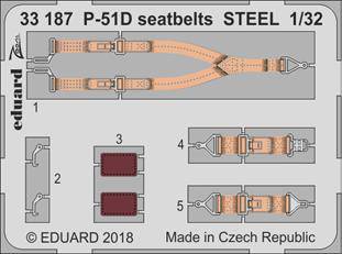 Eduard 33187 P-51D seatbelts Steel for Revell 1:32