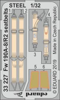 Eduard 33227 Fw 190A-8/R2 seatbelts Steel for Revell 1:32