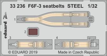 Eduard 33236 F6F-3 seatbelts Steel for Trumpeter 1:32