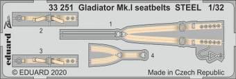 Eduard 33251 Gladiator Mk.I seatbelts Steel for ICM 1:32