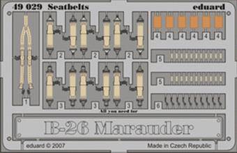 Eduard 49029 B-26 Marauder seatbelts for Revell/Monogram 1:48