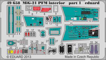 Eduard 49658 MiG-21PFM interior for Eduard 1:48