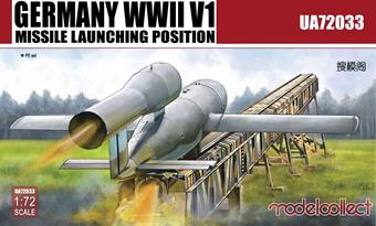 Modelcollect UA72033 Germany WWII V1 Missile launching positi 2 in 1 1:72