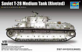 Trumpeter 07151 Soviet T-28 Medium Tank (Riveted) 1:72