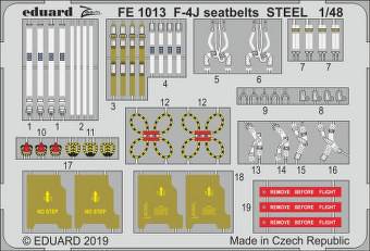 Eduard FE1013 F-4J seatbelts Steel for Academy 1:48