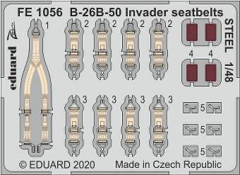 Eduard FE1056 B-26B-50 Invader seatbelts Steel for ICM 1:48