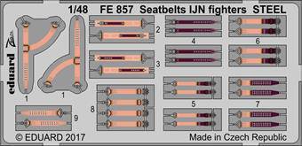 Eduard FE857 Seatbelts IJN for ICM Steel 1:48