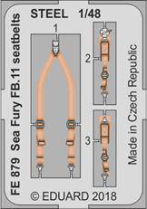 Eduard FE879 Sea Fury FB.11 seatbelts Steel forAirfix 1:48
