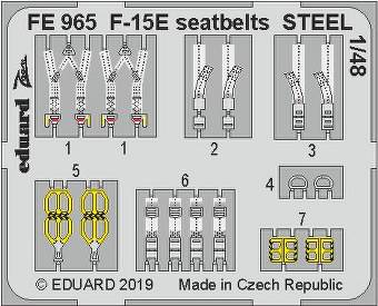 Eduard FE965 F-15E seatbelts Steel forGreat Wall Hobby 1:48