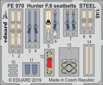 Eduard FE970 Hunter for6 seatbelts Steel for Airfix 1:48