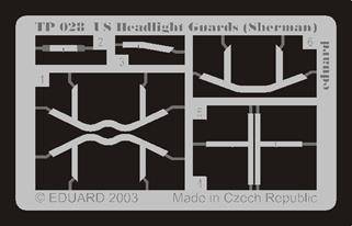 Eduard TP028 US Headlight Guards (Sherman) 1:35