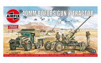 Airfix A02314V 40mm Bofors Gun & Tractor, Vintage Classics 1:76