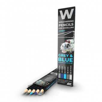AK Interactive AK10043 WATERCOLOR PENCIL SET GREY AND BLUE CAMOUFLAGES SET