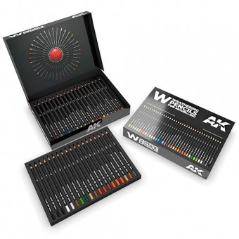 AK Interactive AK10047 WEATHERING PENCILS DELUXE EDITION BOX (37 waterpencil colors)