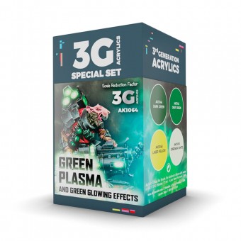 AK Interactive AK1064 WARGAME COLOR SET. GREEN PLASMA AND GLOWING EFFECT