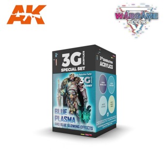 AK Interactive AK1067 WARGAME Color Set: Blue Plasma and Glowing Effects Set - (4 x 17 ml) - 3rd Generation Acrylic