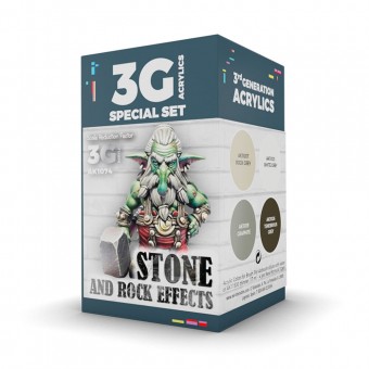 AK Interactive AK1074 WARGAME COLOR SET. STONE AND ROCK EFFECTS.