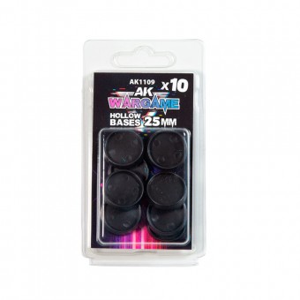AK Interactive AK1109 HOLLOW BASE 25mm - 10 units