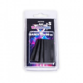 AK Interactive AK1119 RECTANGULAR BASES 25x50mm x 5 units