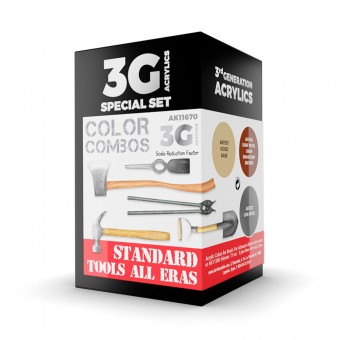AK Interactive AK11670 STANDARD TOOLS ALL ERAS COMBO 3G