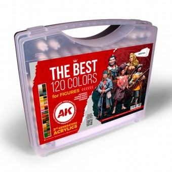AK Interactive AK11704 3G PLASTIC BRIEFCASE 120 FIGURE COLORS