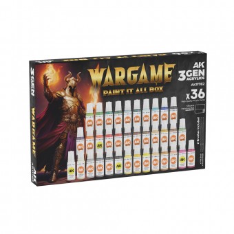 AK Interactive AK11782 WARGAME PAINT IT ALL BOX 36 COLORS 3GEN