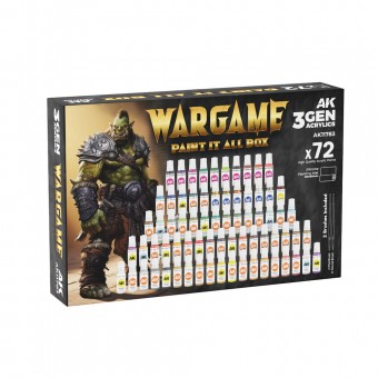 AK Interactive AK11783 WARGAME PAINT IT ALL BOX 72 COLORS 3GEN