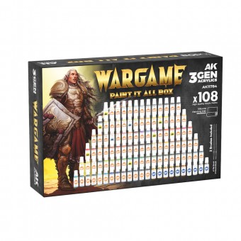 AK Interactive AK11784 WARGAME PAINT IT ALL BOX 108 COLORS 3GEN