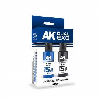AK Interactive AK1559 ULTRA BLUE & ALMIRANT BLUE (2 x 60 ml) - DUAL EXO Acrylic Paints Set