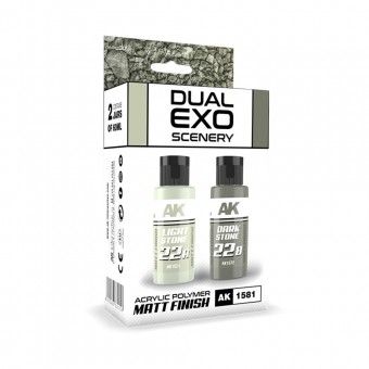 AK Interactive AK1581 LIGHT STONE & DARK STONE DUAL EXO Set 22