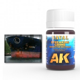 AK Interactive AK304 BROWN STREAKING GRIME FOR RED HULLS