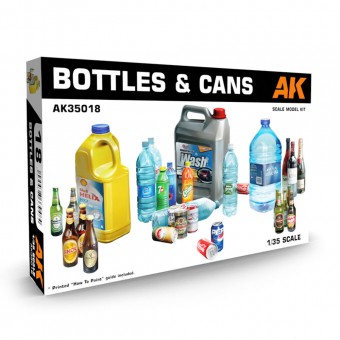 AK Interactive AK35018 BOTTLES & CANS 1/35 1:35
