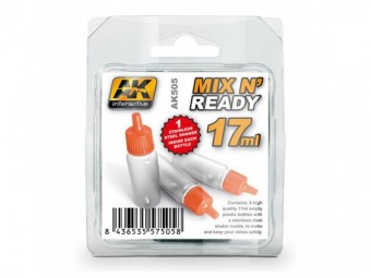 AK Interactive AK505 MIX AND READY - Acrylics (6 Empty 17ml jars WITH SHAKER BALL)