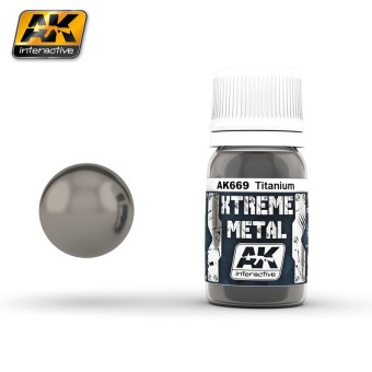 AK Interactive AK669 XTREME METAL TITANIUM  (30 ml) - Xtreme Metal Color