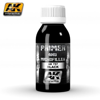 AK Interactive AK757 AK757 BLACK PRIMER AND MICROFILLER (100 ml)  - Xtreme Metal Color