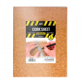 AK Interactive AK8053 CORK SHEETS - COARSE GRAINED / LAMINAS CORCHO - GRANO GRUESO - 200 x 300 x 2mm (2 SHEETS/LAMINAS)