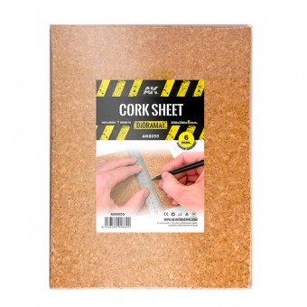 AK Interactive AK8055 CORK SHEETS - COARSE GRAINED / LAMINAS CORCHO - GRANO GRUESO - 200 x 290 x 6mm (1 SHEETS/LAMINAS)